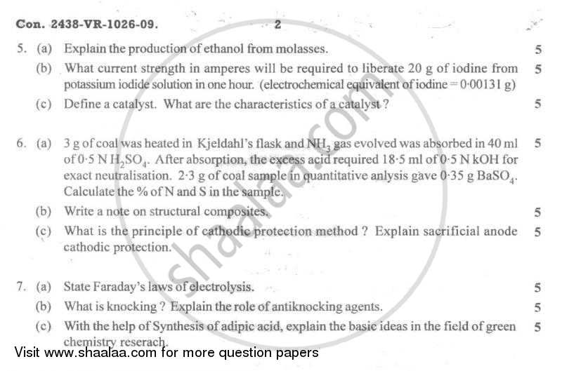 Applied Chemistry 2 2008-2009 - B.E. - Semester 2 (FE First Year) - University of Mumbai question paper with PDF download