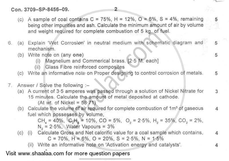 Applied Chemistry 2 2009-2010 - B.E. - Semester 2 (FE First Year) - University of Mumbai question paper with PDF download