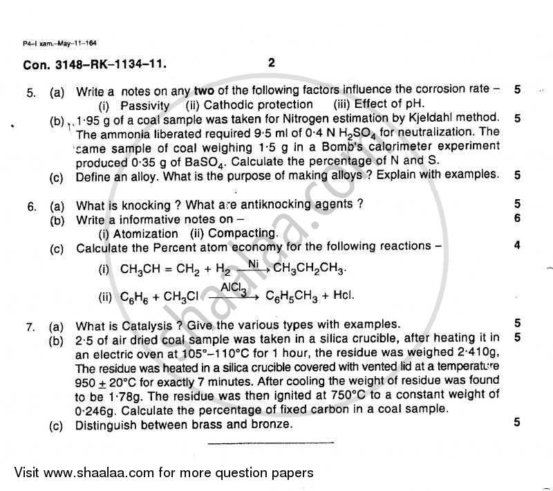 Applied Chemistry 2 2010-2011 - B.E. - Semester 2 (FE First Year) - University of Mumbai question paper with PDF download
