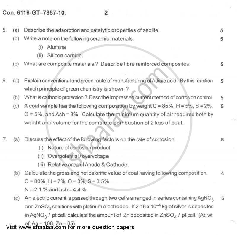 Applied Chemistry 2 2010-2011 - B.E. - Semester 2 (FE First Year) - University of Mumbai question paper with PDF download