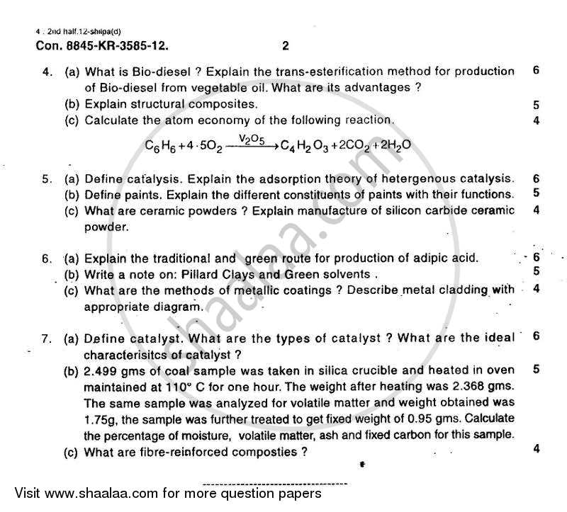 Applied Chemistry 2 2012-2013 - B.E. - Semester 2 (FE First Year) - University of Mumbai question paper with PDF download