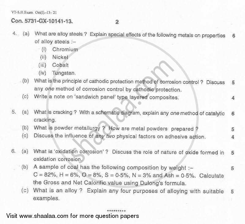 Applied Chemistry 2 2013-2014 - B.E. - Semester 2 (FE First Year) - University of Mumbai question paper with PDF download