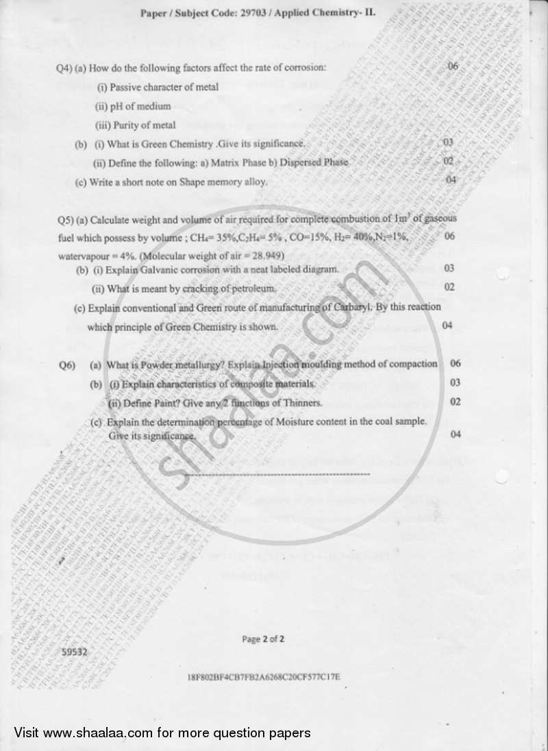 Applied Chemistry 2 2018-2019 - B.E. - Semester 2 (FE First Year) - University of Mumbai question paper with PDF download