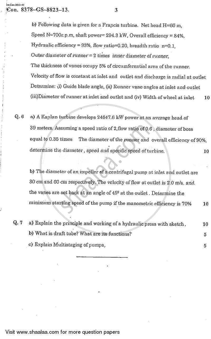 Applied Hydraulics 1 2012-2013 - B.E. - Semester 5 (TE Third Year) - University of Mumbai question paper with PDF download