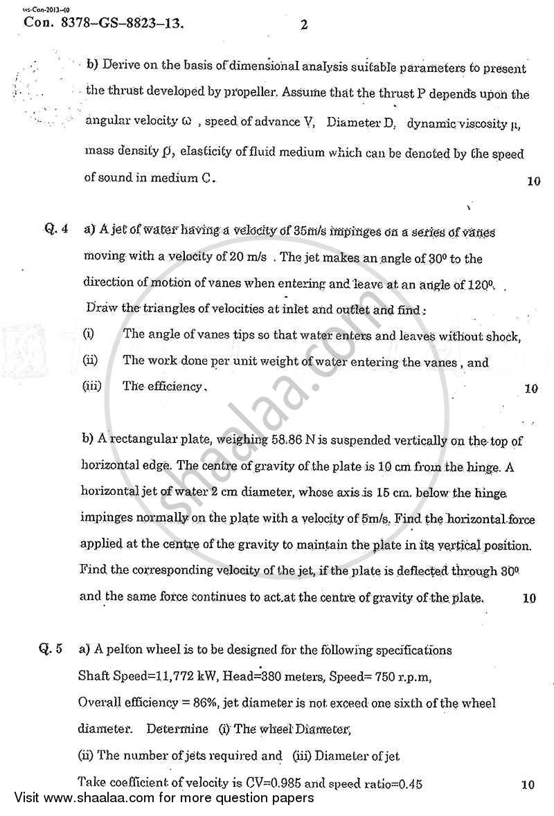 Applied Hydraulics 1 2012-2013 - B.E. - Semester 5 (TE Third Year) - University of Mumbai question paper with PDF download