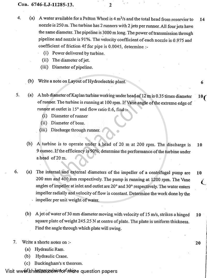 Applied Hydraulics 1 2013-2014 - B.E. - Semester 5 (TE Third Year) - University of Mumbai question paper with PDF download