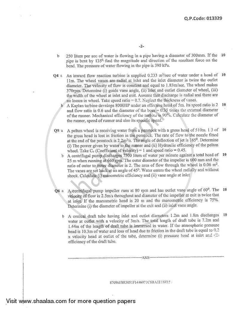 Applied Hydraulics 1 2017-2018 - B.E. - Semester 5 (TE Third Year) - University of Mumbai question paper with PDF download