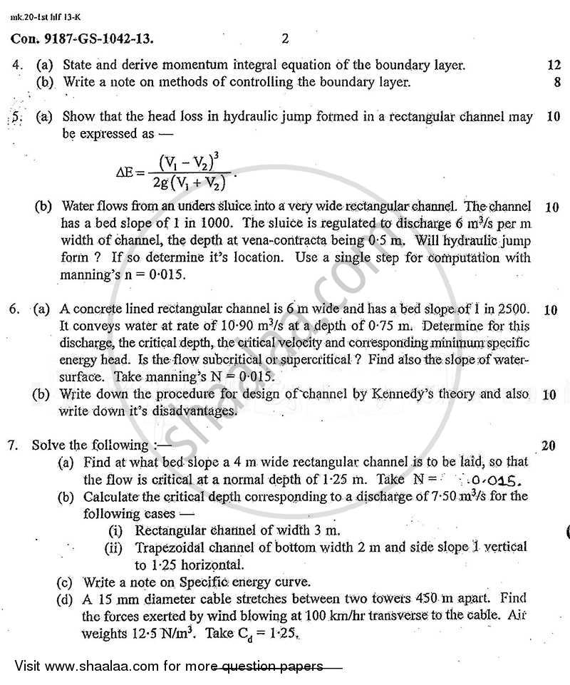 Applied Hydraulics 2 2012-2013 - B.E. - Semester 6 (TE Third Year) - University of Mumbai question paper with PDF download