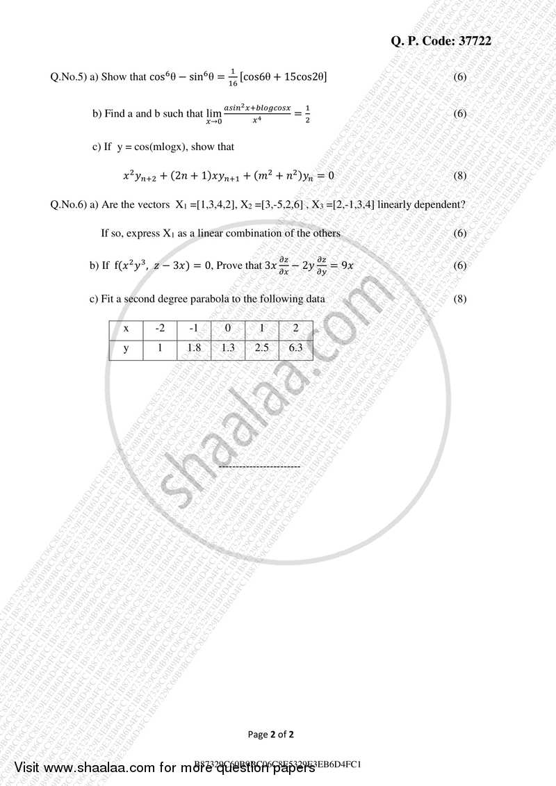 Applied Mathematics 1 2017-2018 - B.E. - Semester 1 (FE First Year) - University of Mumbai question paper with PDF download