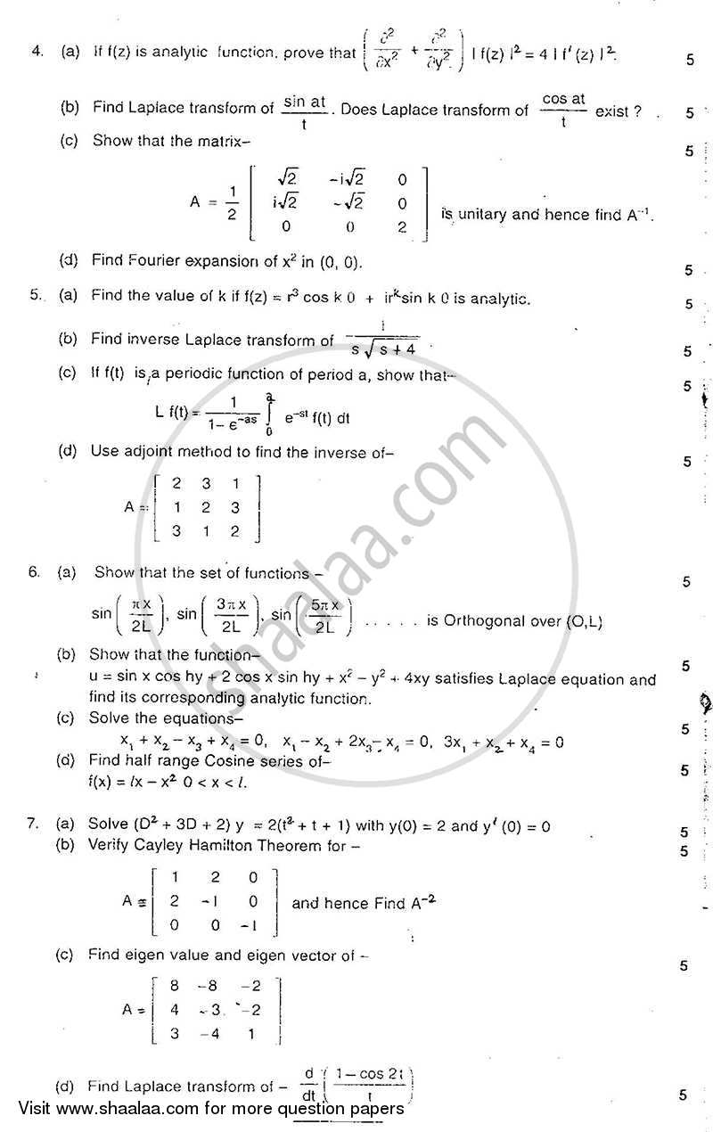 Applied Mathematics 3 2010-2011 - B.E. - Semester 3 (SE Second Year) - University of Mumbai question paper with PDF download