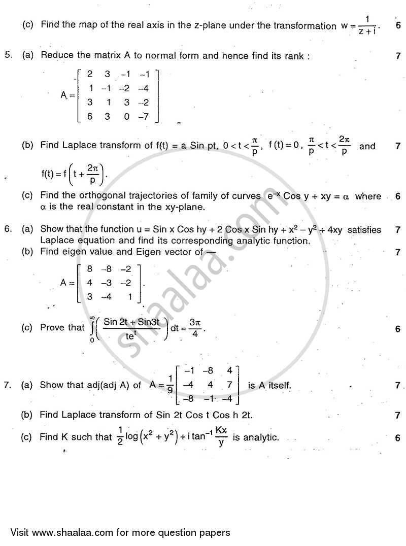Applied Mathematics 3 2011-2012 - B.E. - Semester 3 (SE Second Year) - University of Mumbai question paper with PDF download