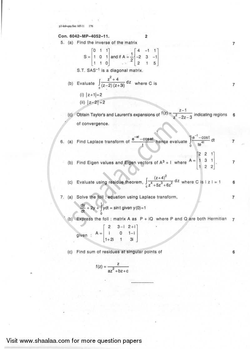 Applied Mathematics 3 2011-2012 - B.E. - Semester 3 (SE Second Year) - University of Mumbai question paper with PDF download