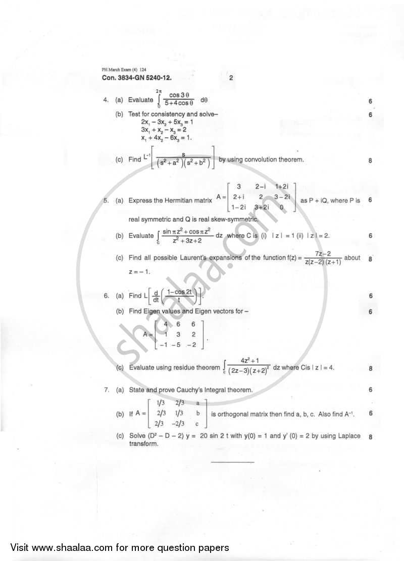 Applied Mathematics 3 2011-2012 - B.E. - Semester 3 (SE Second Year) - University of Mumbai question paper with PDF download