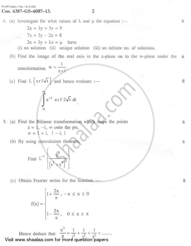 Applied Mathematics 3 2012-2013 - B.E. - Semester 3 (SE Second Year) - University of Mumbai question paper with PDF download