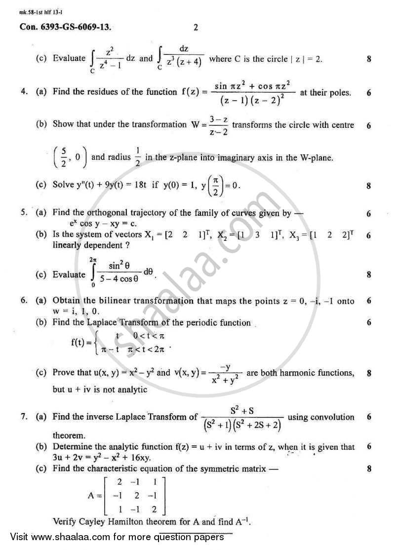 Applied Mathematics 3 2012-2013 - B.E. - Semester 3 (SE Second Year) - University of Mumbai question paper with PDF download