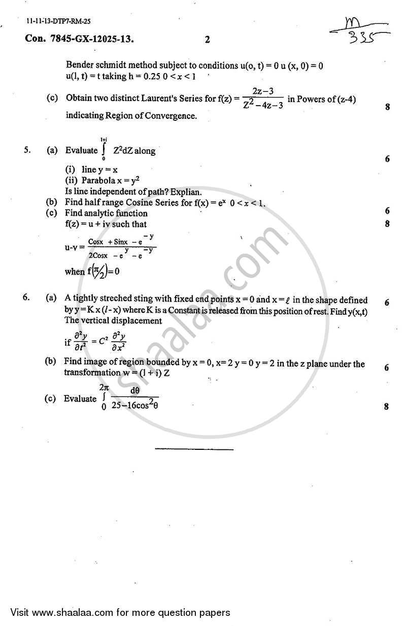 Applied Mathematics 3 2013-2014 - B.E. - Semester 3 (SE Second Year) - University of Mumbai question paper with PDF download