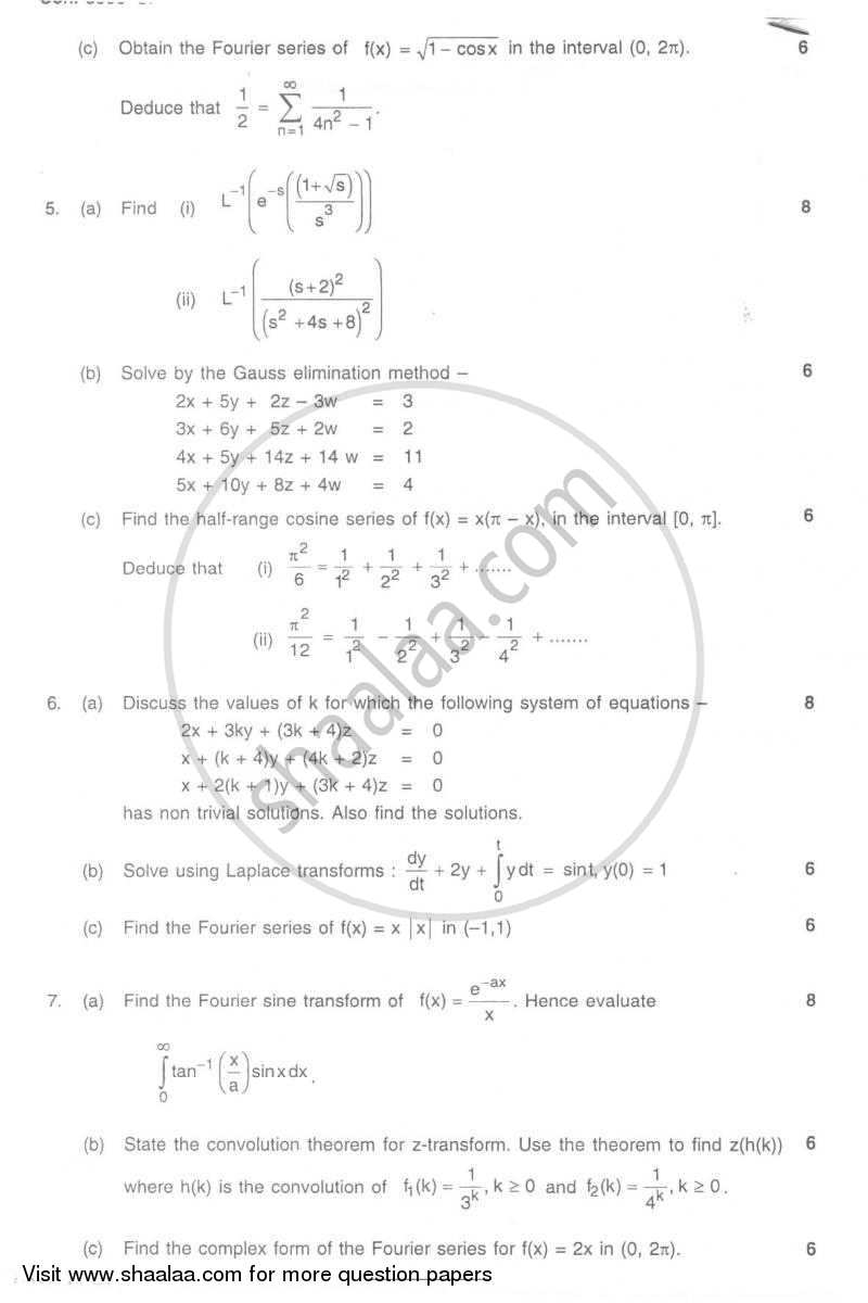 Applied Mathematics 3 2009-2010 - B.E. - Semester 3 (SE Second Year) - University of Mumbai question paper with PDF download