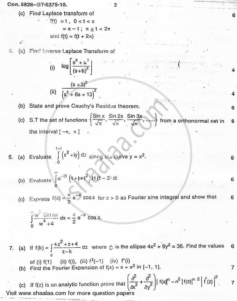 Applied Mathematics 3 2010-2011 - B.E. - Semester 3 (SE Second Year) - University of Mumbai question paper with PDF download