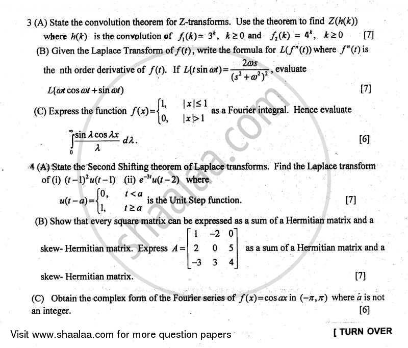 Applied Mathematics 3 2010-2011 - B.E. - Semester 3 (SE Second Year) - University of Mumbai question paper with PDF download