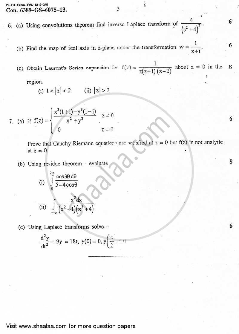 Applied Mathematics 3 2012-2013 - B.E. - Semester 3 (SE Second Year) - University of Mumbai question paper with PDF download