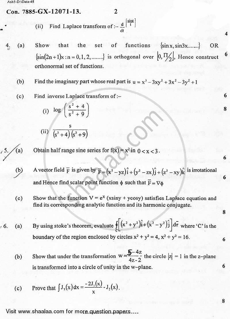 Applied Mathematics 3 2013-2014 - B.E. - Semester 3 (SE Second Year) - University of Mumbai question paper with PDF download
