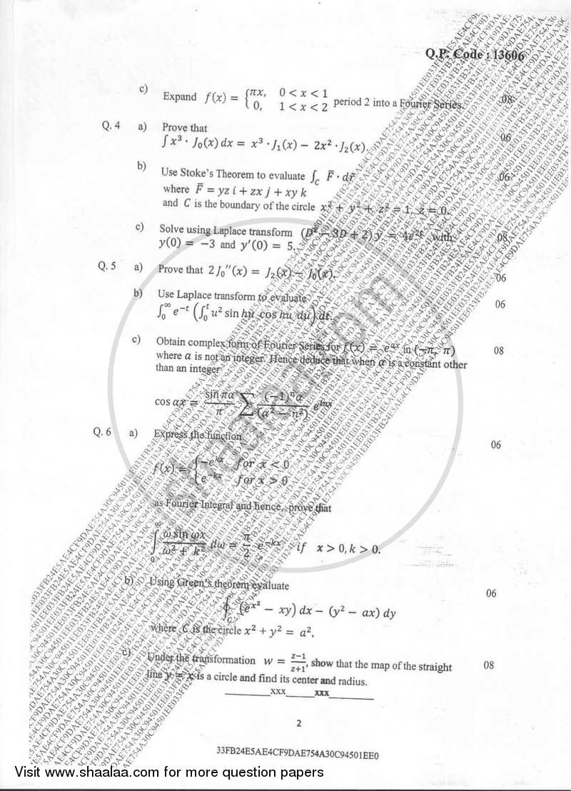 Applied Mathematics 3 2017-2018 - B.E. - Semester 3 (SE Second Year) - University of Mumbai question paper with PDF download