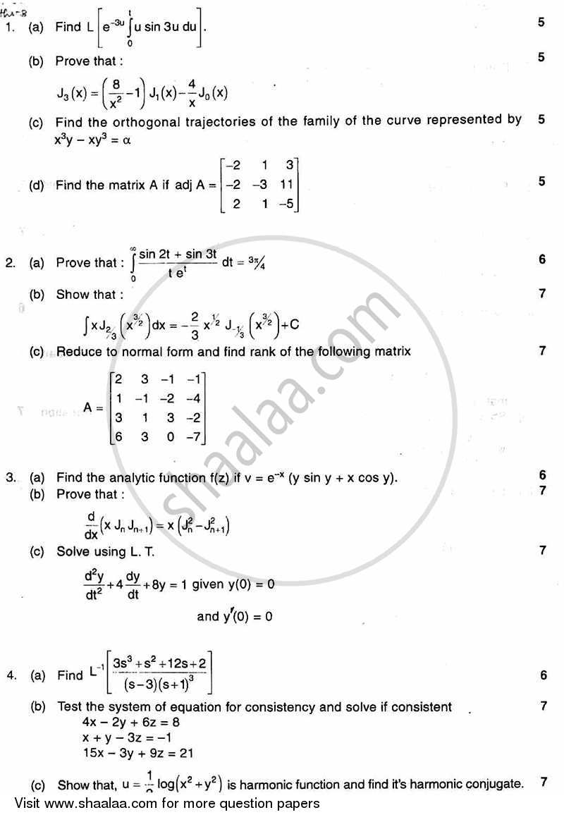 Applied Mathematics 3 2010-2011 - B.E. - Semester 3 (SE Second Year) - University of Mumbai question paper with PDF download