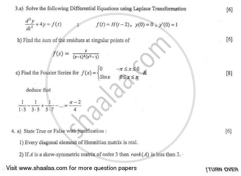 Applied Mathematics 3 2010-2011 - B.E. - Semester 3 (SE Second Year) - University of Mumbai question paper with PDF download