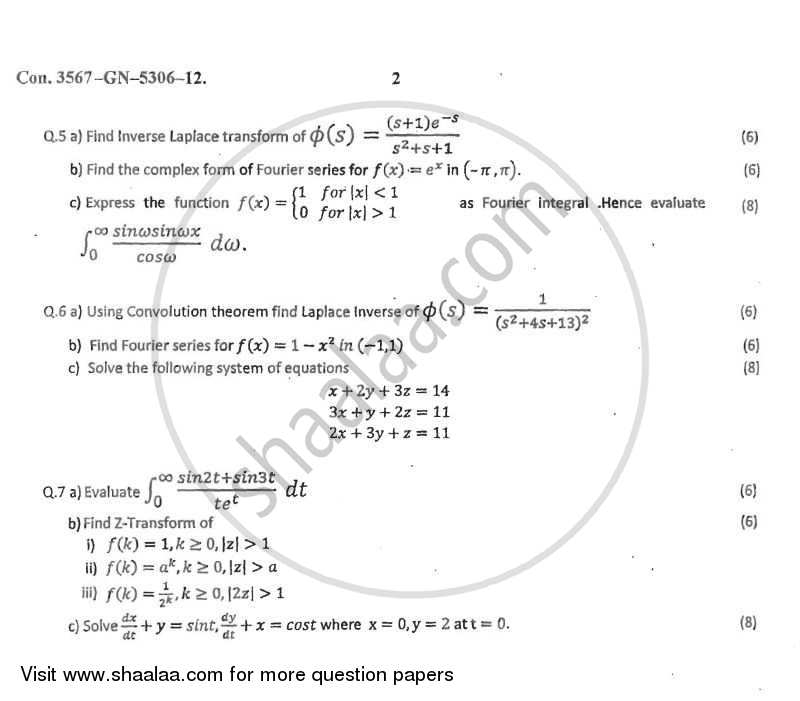 Applied Mathematics 3 2011-2012 - B.E. - Semester 3 (SE Second Year) - University of Mumbai question paper with PDF download