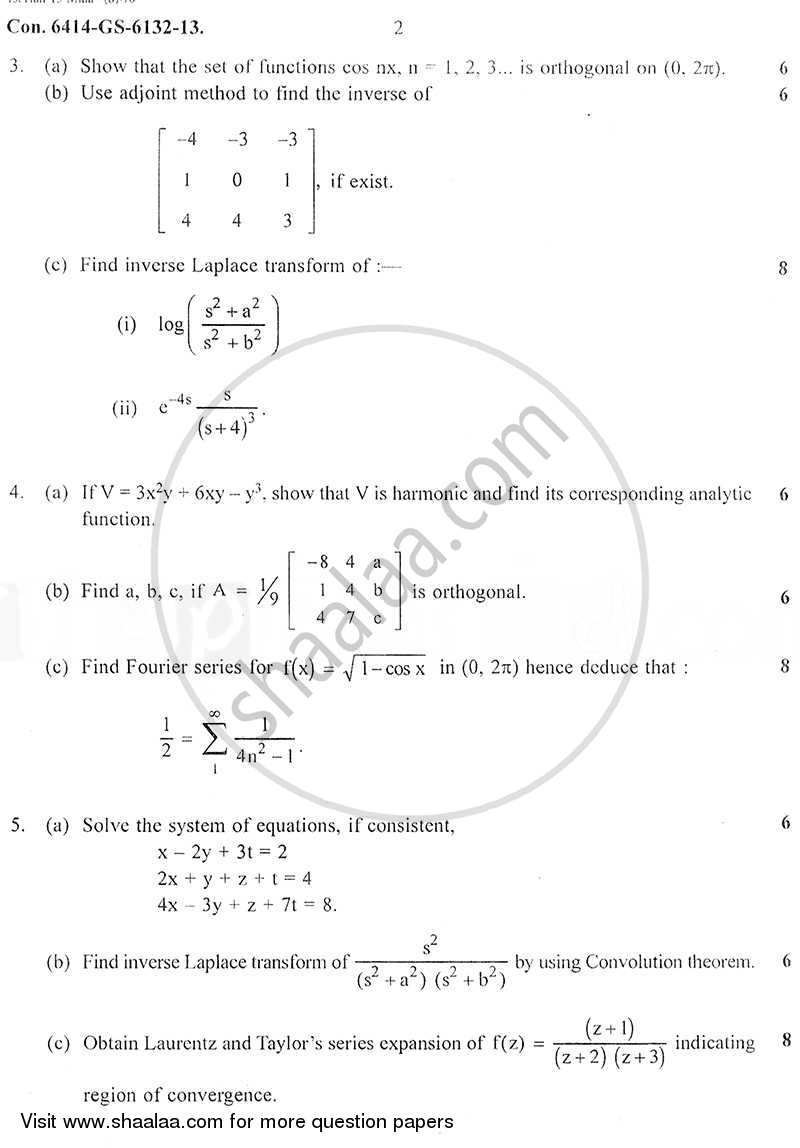 Applied Mathematics 3 2012-2013 - B.E. - Semester 3 (SE Second Year) - University of Mumbai question paper with PDF download