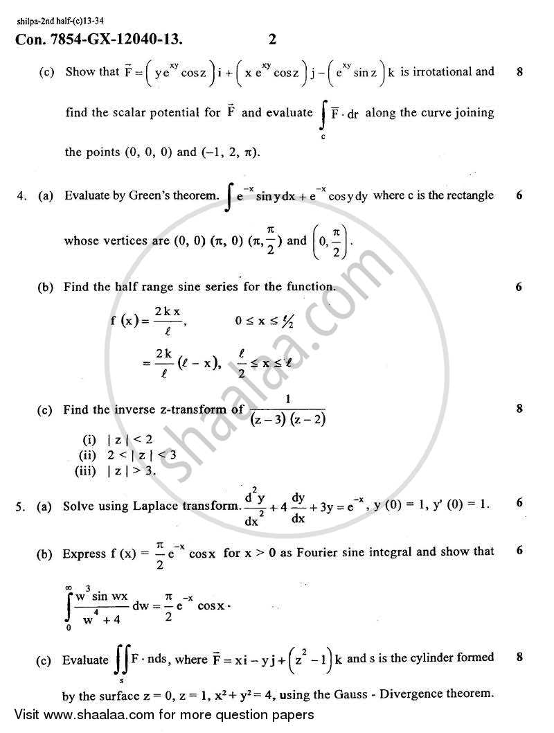 Applied Mathematics 3 2013-2014 - B.E. - Semester 3 (SE Second Year) - University of Mumbai question paper with PDF download