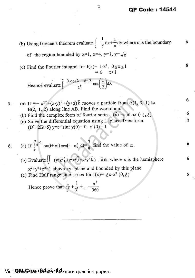 Applied Mathematics 3 2014-2015 - B.E. - Semester 3 (SE Second Year) - University of Mumbai question paper with PDF download