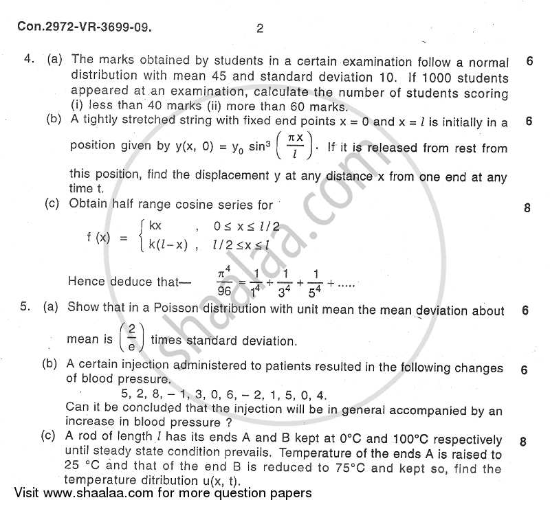 Applied Mathematics 4 2008-2009 - B.E. - Semester 4 (SE Second Year) - University of Mumbai question paper with PDF download