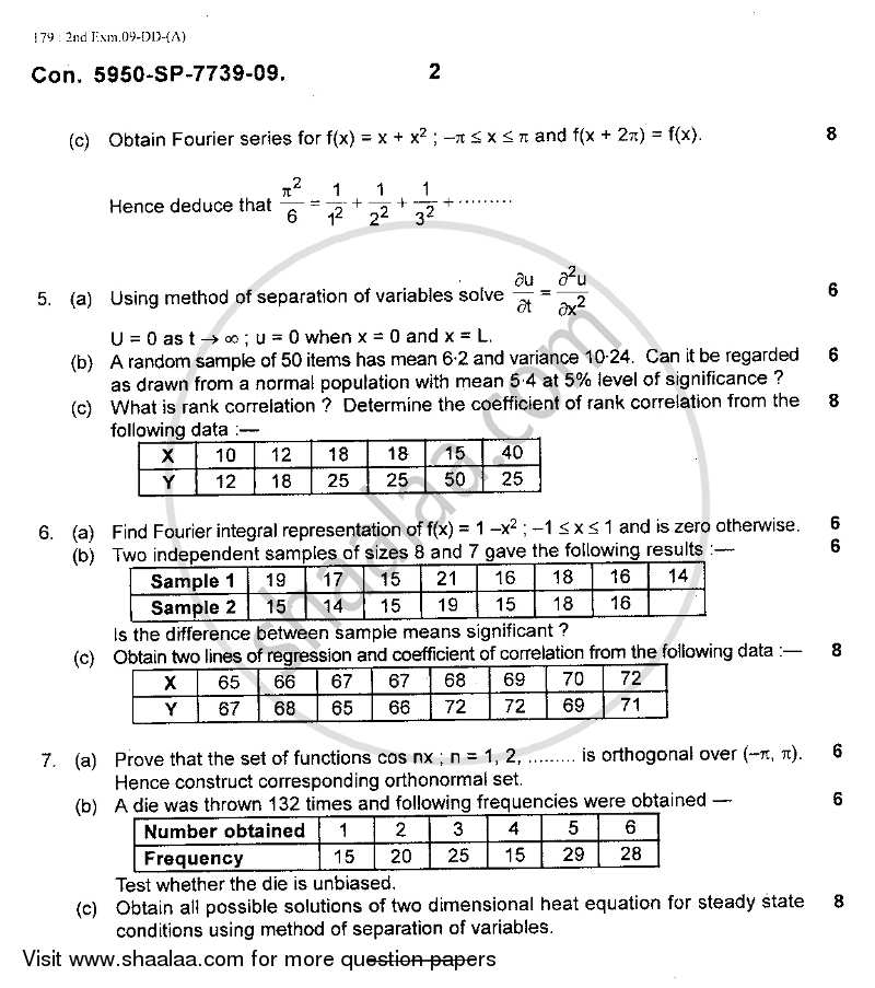 Applied Mathematics 4 2009-2010 - B.E. - Semester 4 (SE Second Year) - University of Mumbai question paper with PDF download