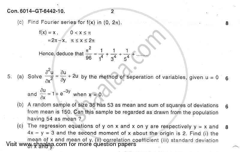 Applied Mathematics 4 2010-2011 - B.E. - Semester 4 (SE Second Year) - University of Mumbai question paper with PDF download