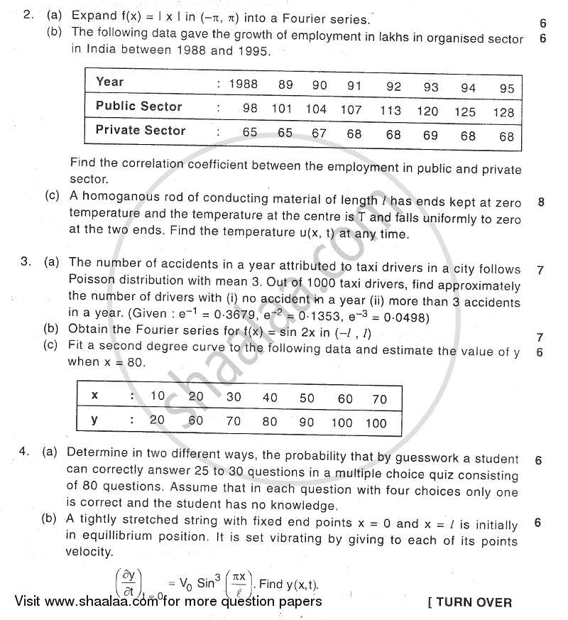 Applied Mathematics 4 2010-2011 - B.E. - Semester 4 (SE Second Year) - University of Mumbai question paper with PDF download