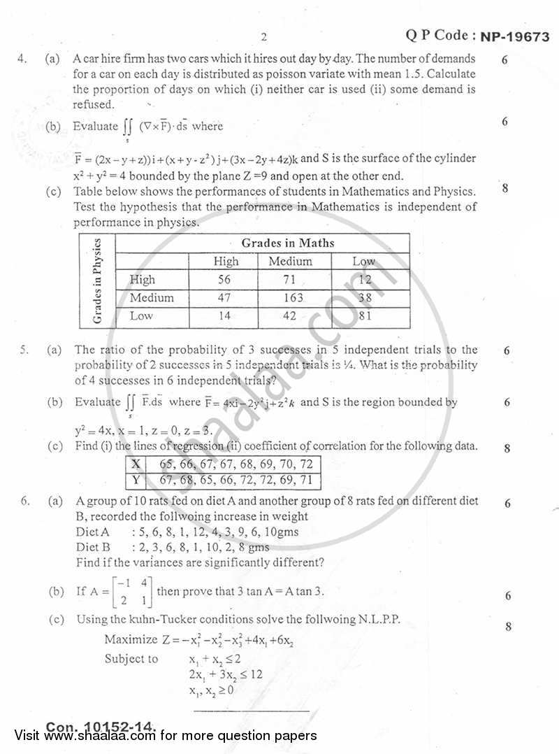 Applied Mathematics 4 2013-2014 - B.E. - Semester 4 (SE Second Year) - University of Mumbai question paper with PDF download