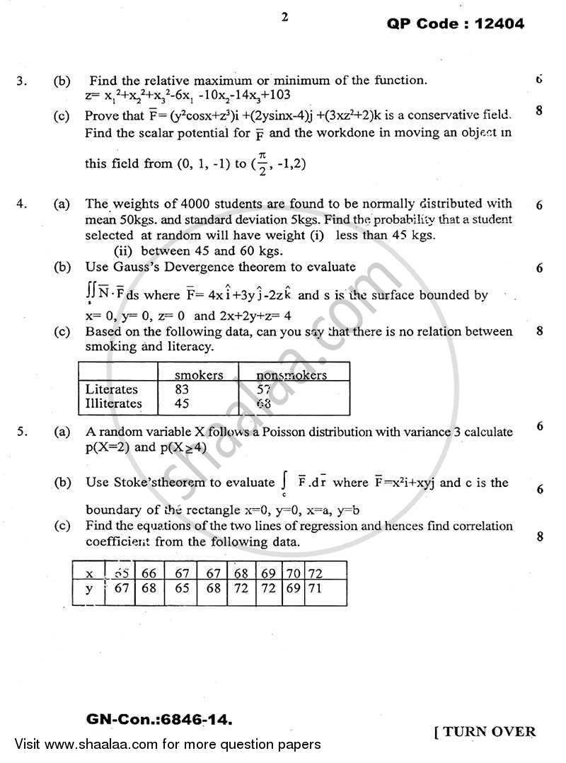 Applied Mathematics 4 2014-2015 - B.E. - Semester 4 (SE Second Year) - University of Mumbai question paper with PDF download