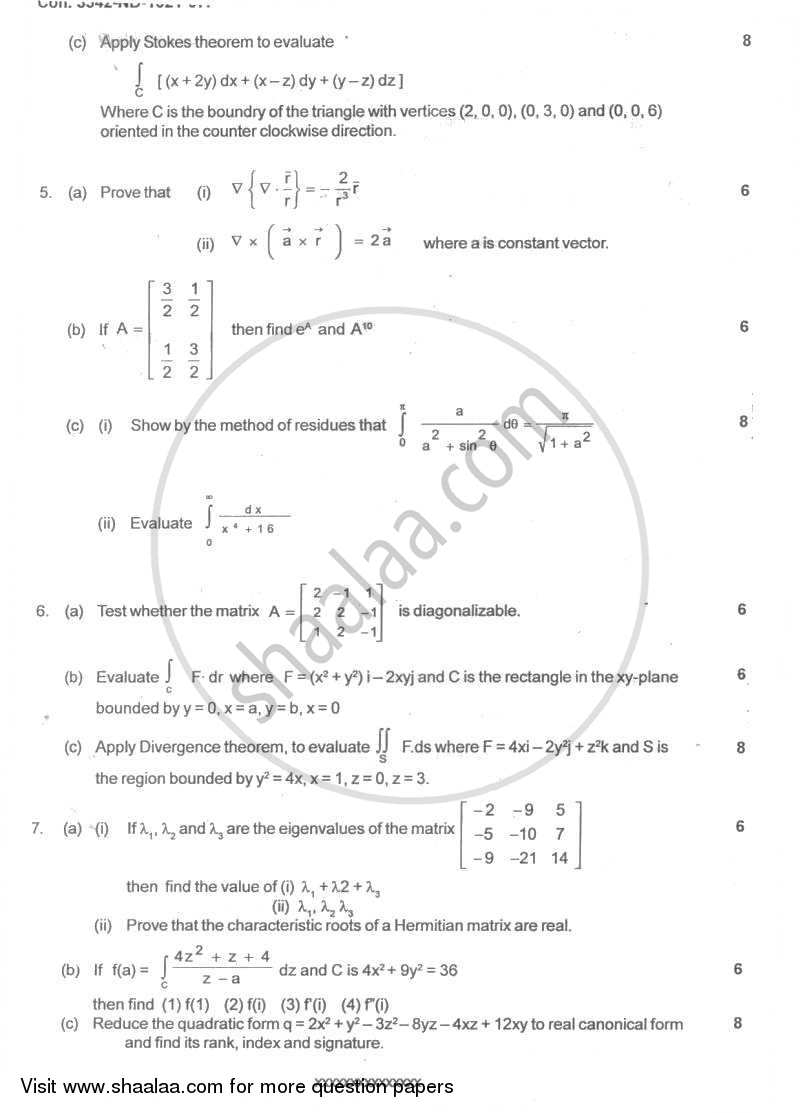 Applied Mathematics 4 2006-2007 - B.E. - Semester 4 (SE Second Year) - University of Mumbai question paper with PDF download