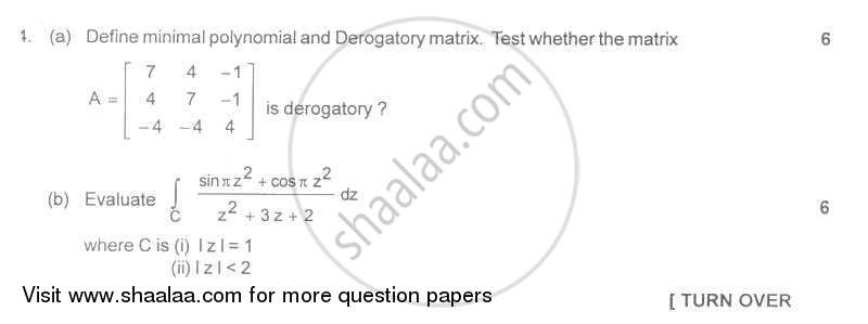 Applied Mathematics 4 2006-2007 - B.E. - Semester 4 (SE Second Year) - University of Mumbai question paper with PDF download