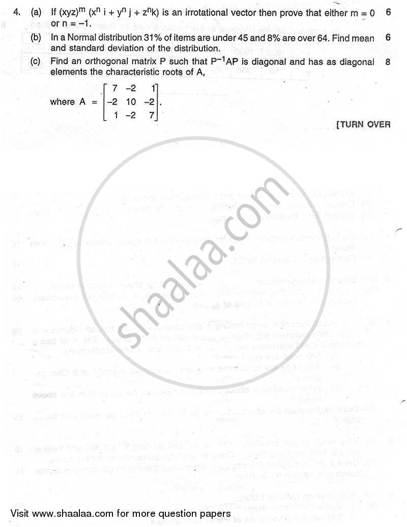 Applied Mathematics 4 2008-2009 - B.E. - Semester 4 (SE Second Year) - University of Mumbai question paper with PDF download