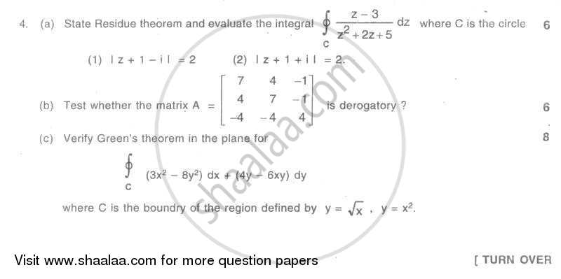 Applied Mathematics 4 2008-2009 - B.E. - Semester 4 (SE Second Year) - University of Mumbai question paper with PDF download