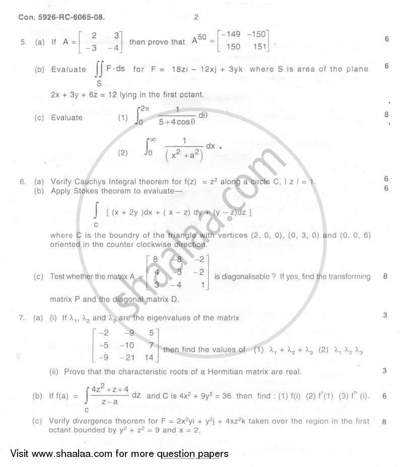 Applied Mathematics 4 2008-2009 - B.E. - Semester 4 (SE Second Year) - University of Mumbai question paper with PDF download