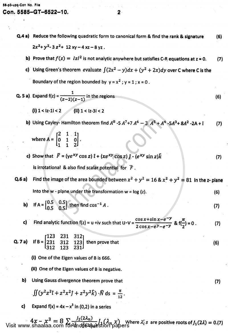 Applied Mathematics 4 2010-2011 - B.E. - Semester 4 (SE Second Year) - University of Mumbai question paper with PDF download