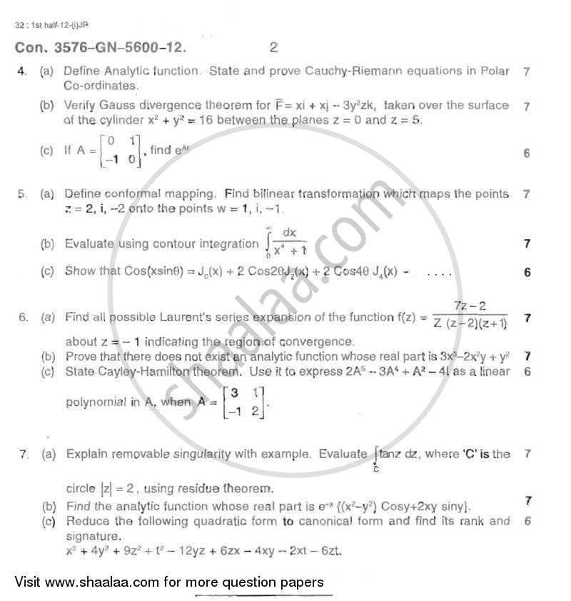 Applied Mathematics 4 2011-2012 - B.E. - Semester 4 (SE Second Year) - University of Mumbai question paper with PDF download