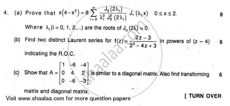 Applied Mathematics 4 2011-2012 - B.E. - Semester 4 (SE Second Year) - University of Mumbai question paper with PDF download