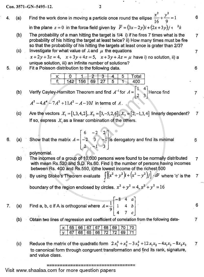 Applied Mathematics 4 2011-2012 - B.E. - Semester 4 (SE Second Year) - University of Mumbai question paper with PDF download