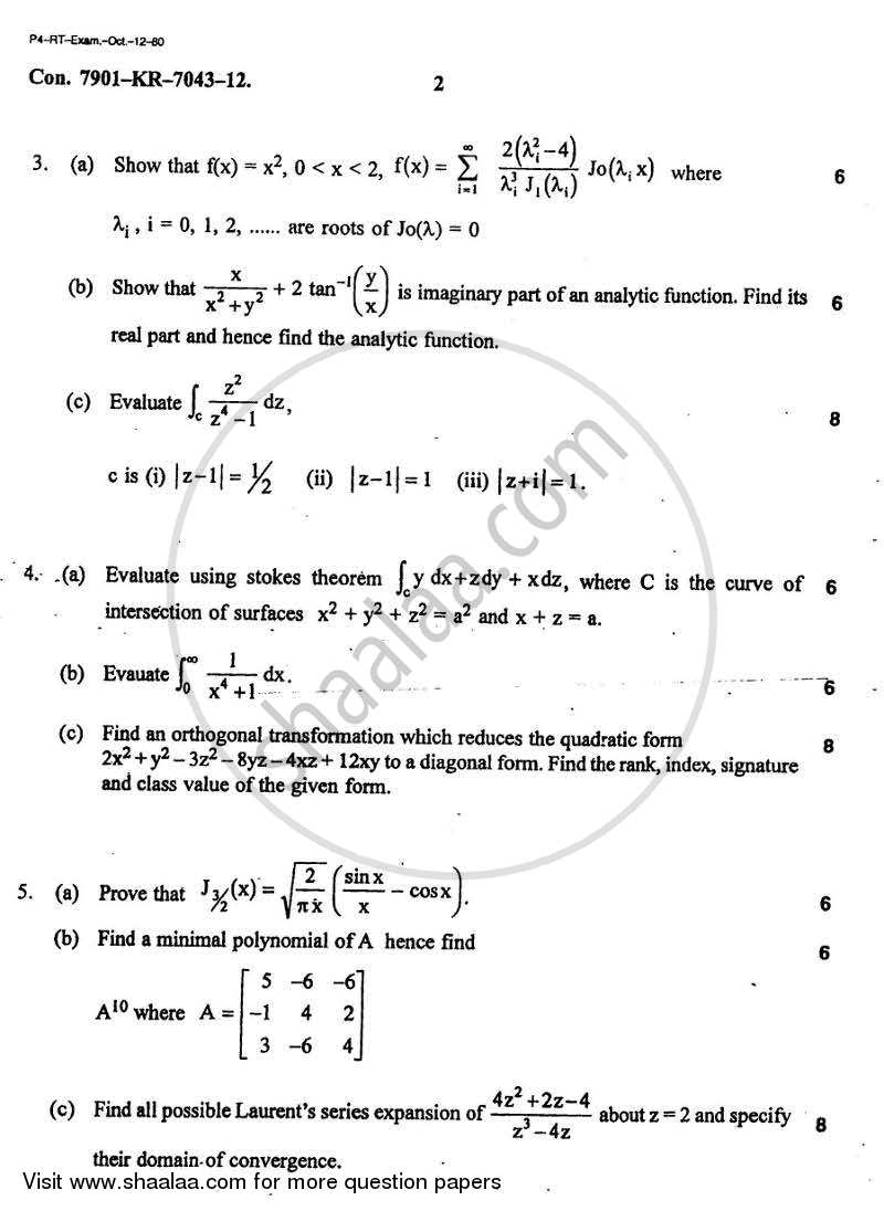 Applied Mathematics 4 2012-2013 - B.E. - Semester 4 (SE Second Year) - University of Mumbai question paper with PDF download