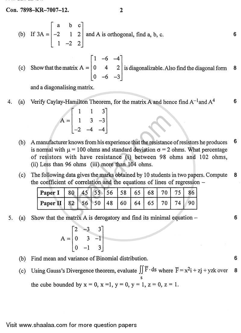 Applied Mathematics 4 2012-2013 - B.E. - Semester 4 (SE Second Year) - University of Mumbai question paper with PDF download