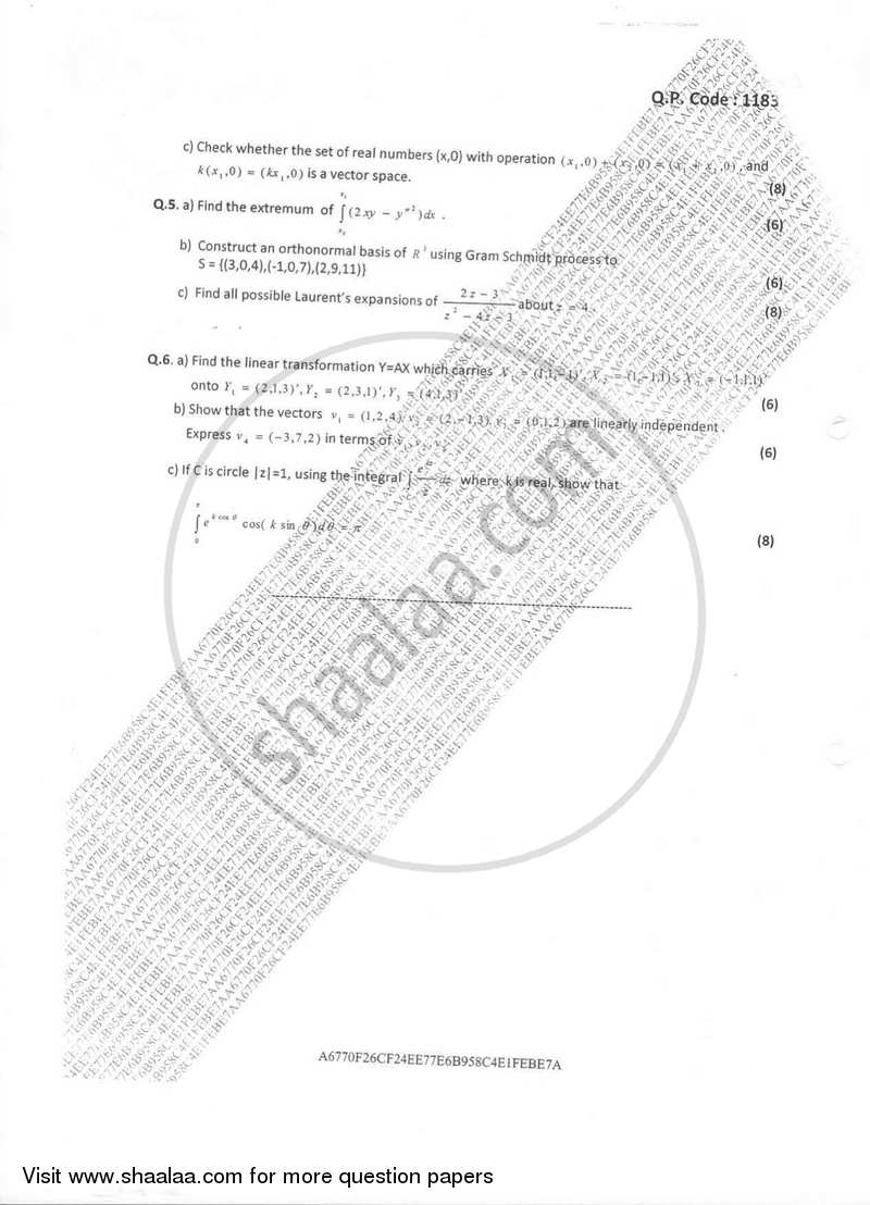 Applied Mathematics 4 2016-2017 - B.E. - Semester 4 (SE Second Year) - University of Mumbai question paper with PDF download